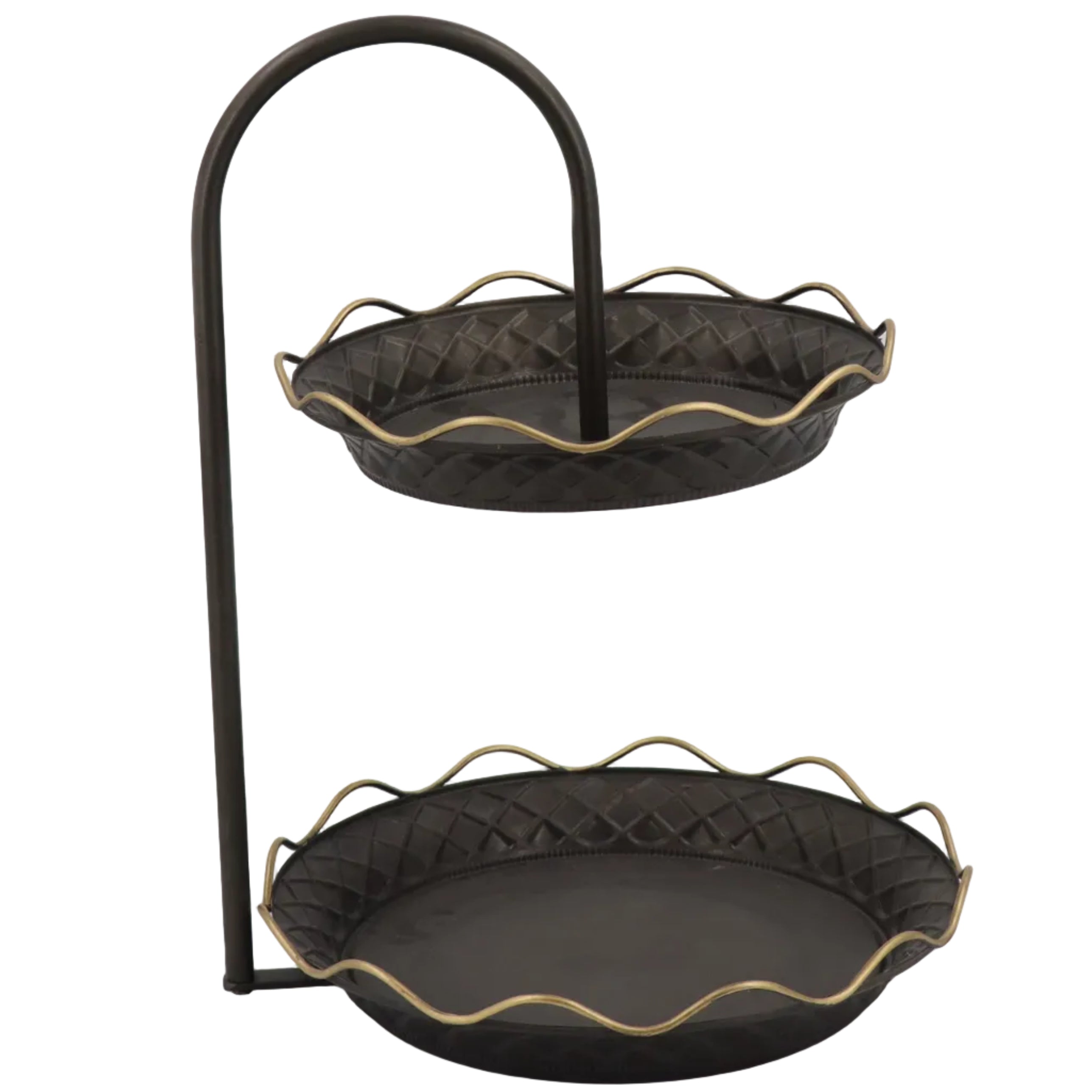 2 TIER BRONZE CAKE STAND