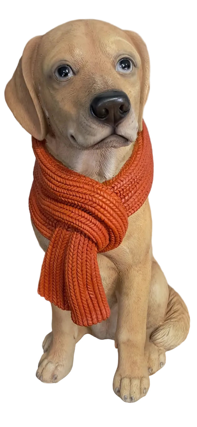 LABRADOR W ORANGE SCARF