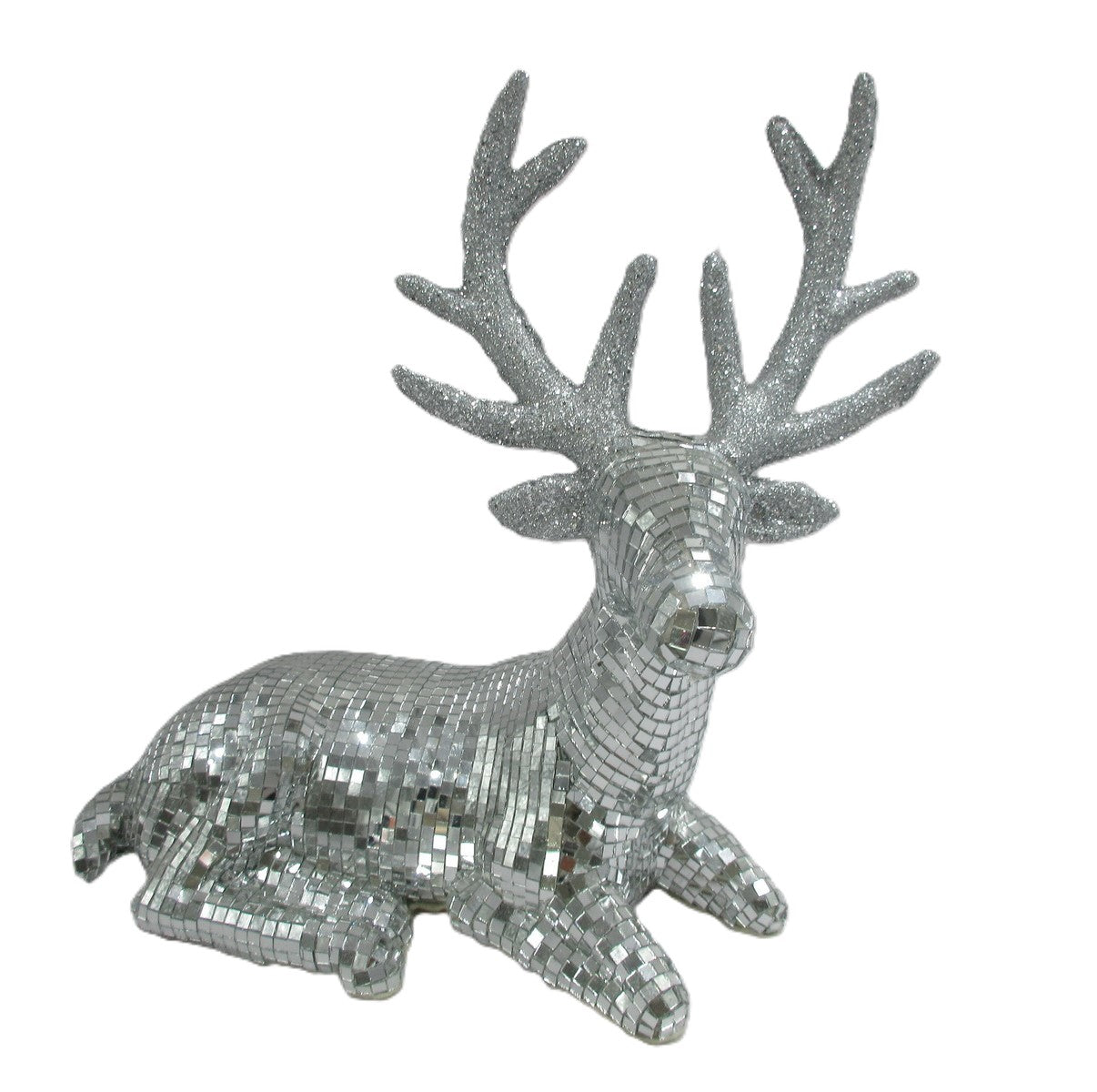30CM SITTING MIRROR REINDEER