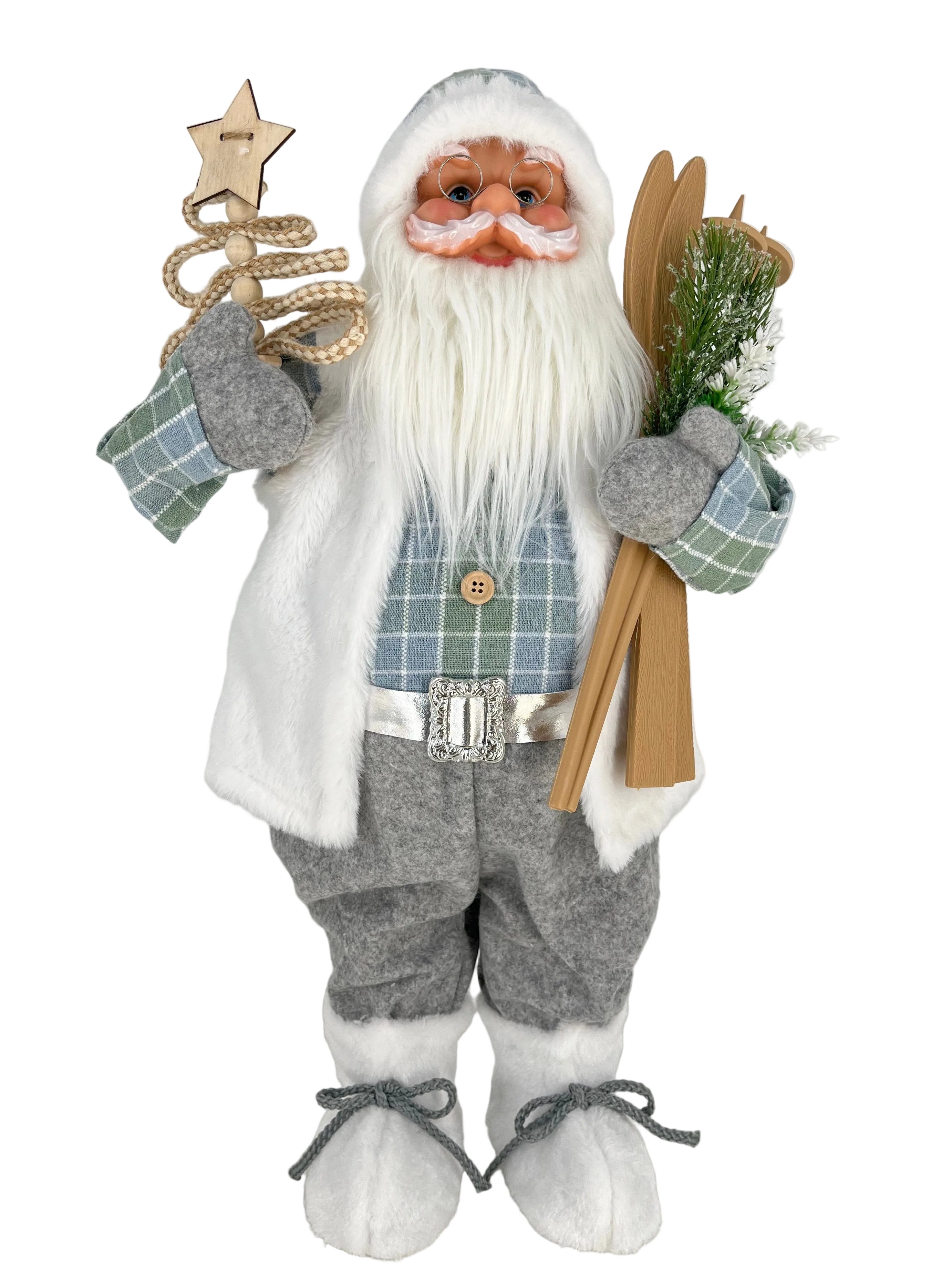 60CM GREEN SANTA W ROPE TREE