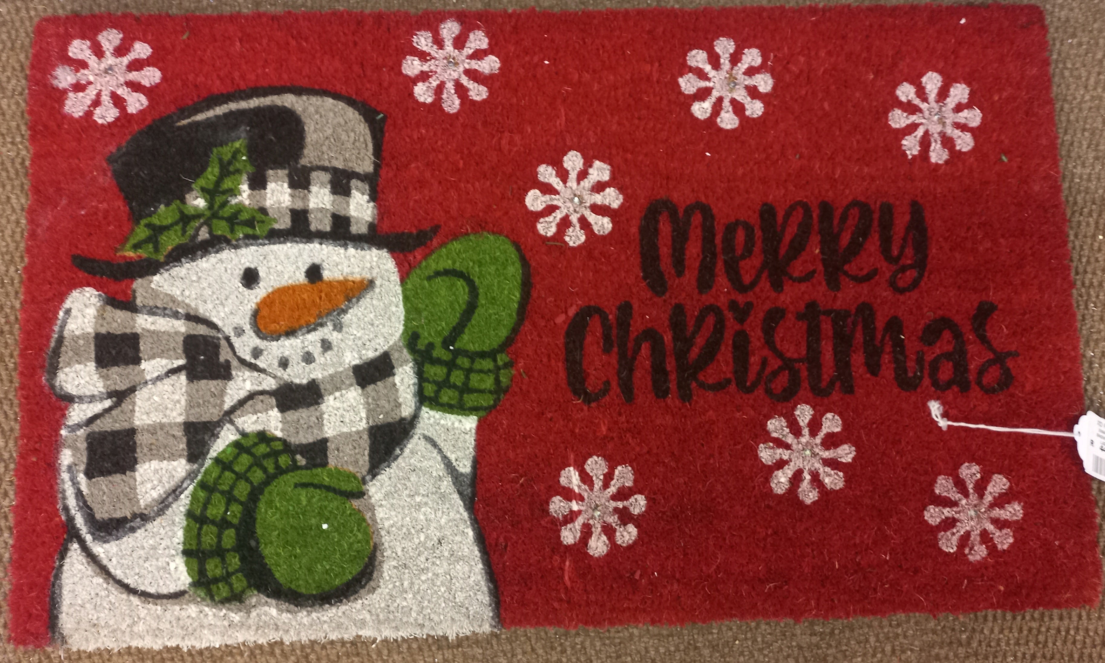 XMAS MAT SNOWMAN W LIGHTS