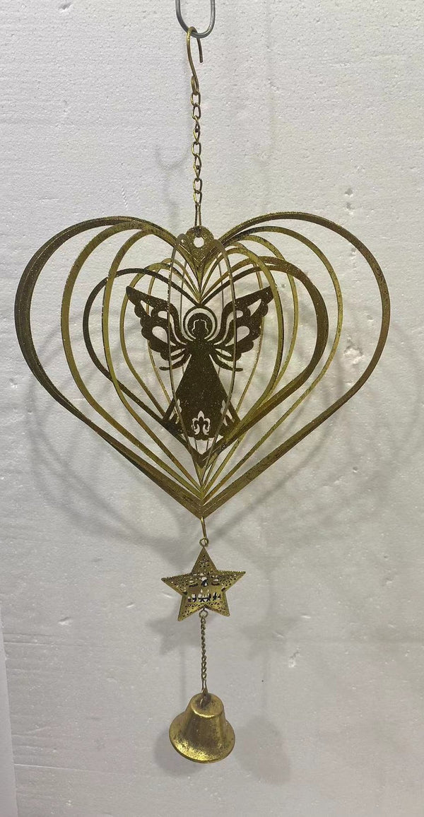 GOLD HANGING HEART ORNAMENT