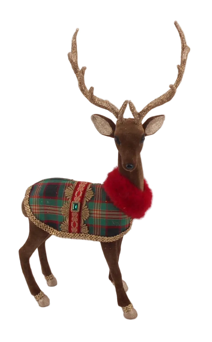 STANDING DEER W TARTAN