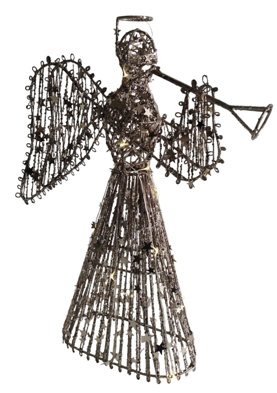 40CM GOLD ANGEL W LIGHTS