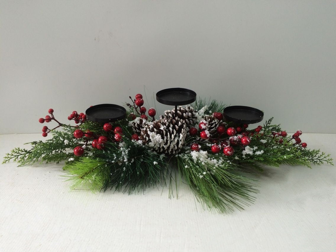 FROSTED BERRY CANDLEHOLDER