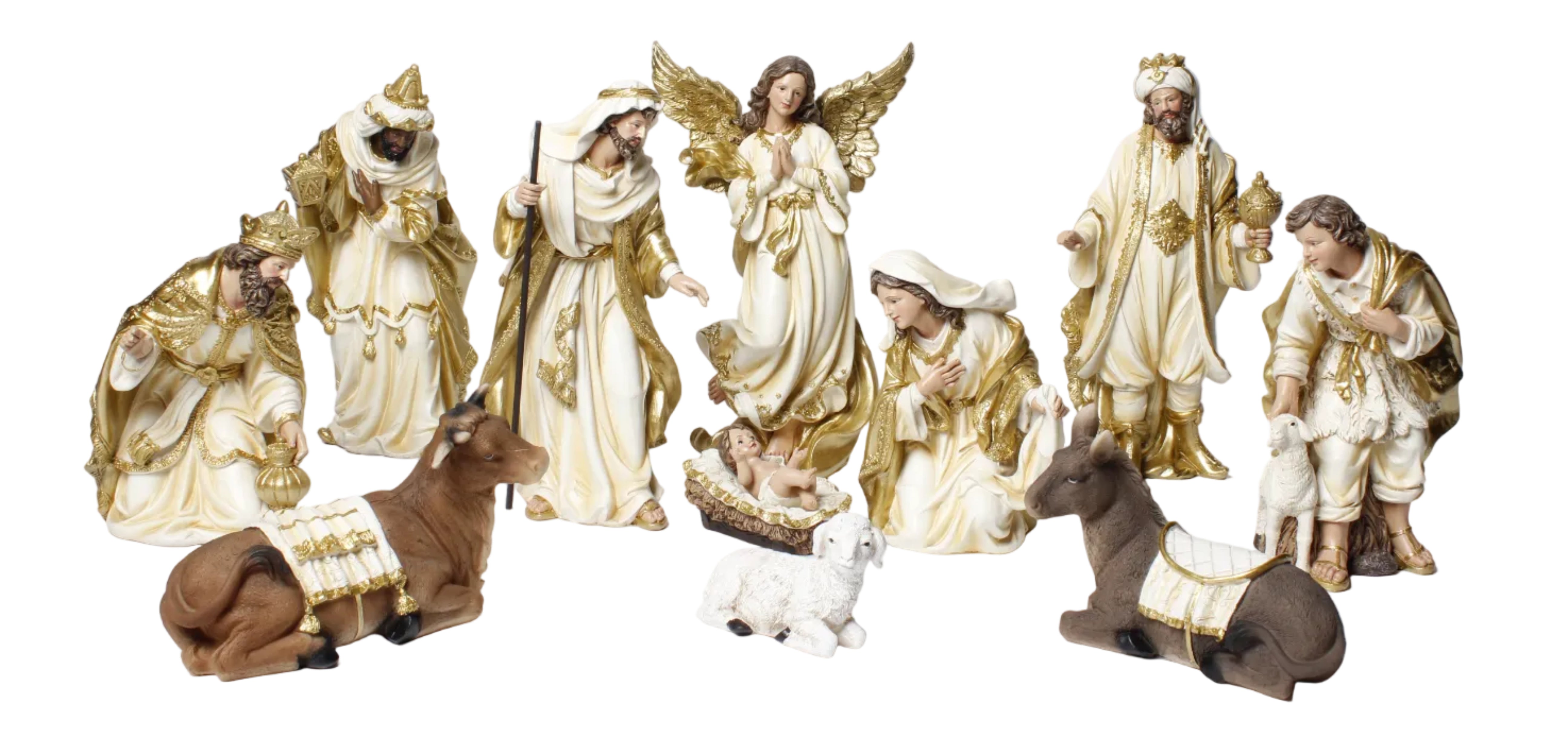 S/11 12" GOLD NATIVITY SET