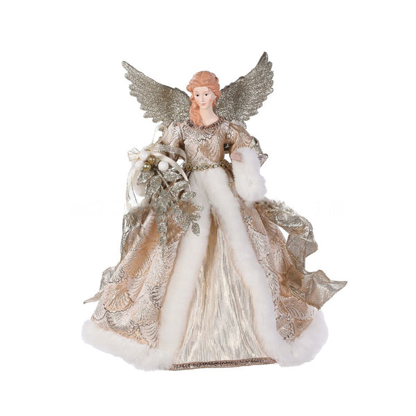 40CM PINK GOLD BROCADE ANGEL
