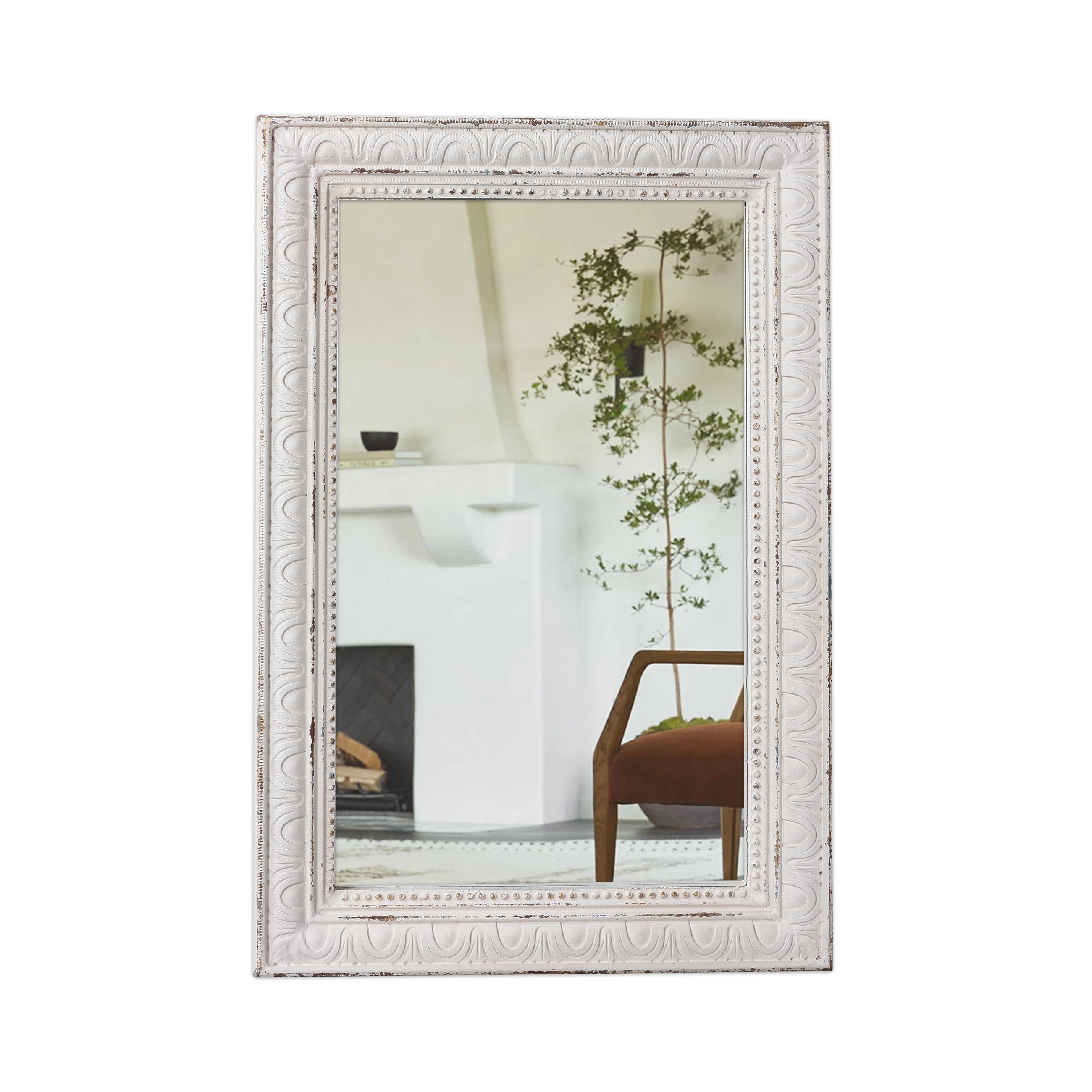 90CM WHITE RECT MIRROR