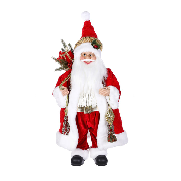 60CM RED SANTA W GOLD BELT