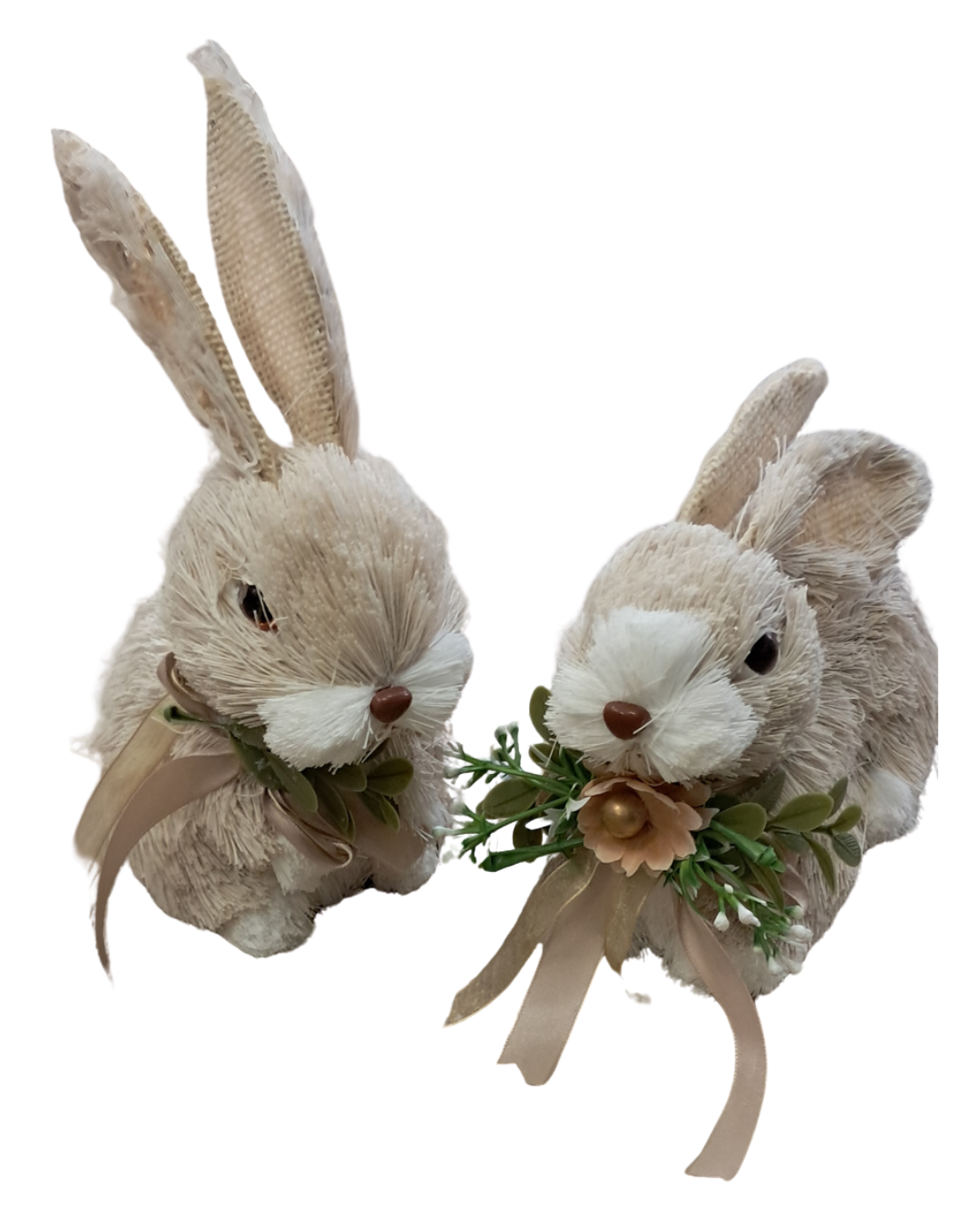 S/2 SITTING GRASS BUNNIES