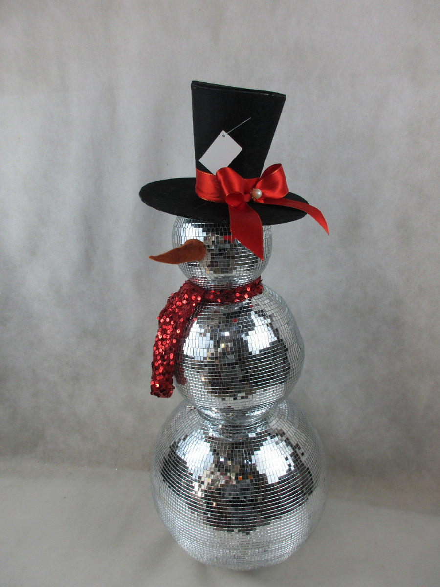 75CM MIRROR SNOWMAN RED SCARF