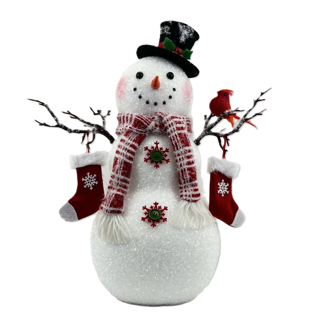 46CM SNOWMAN W TOPHAT