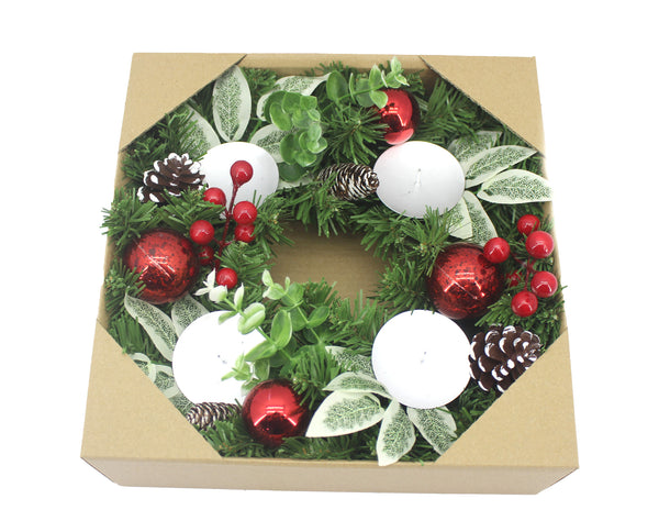 30 CM EUC/LEAF CANDLE RING