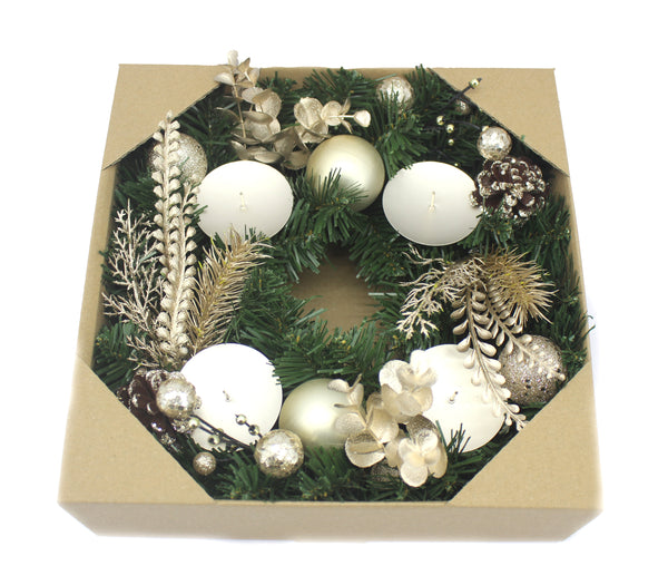 30CM GOLD ADVENT WREATH