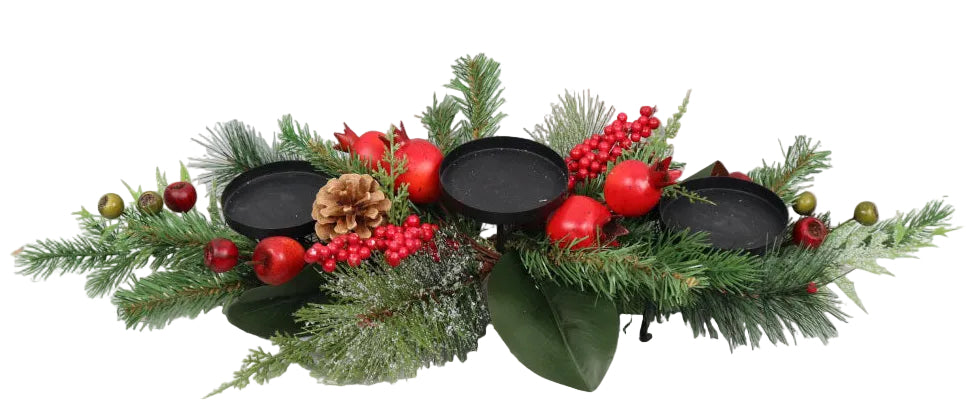 28" POM APPLE CANDLEHOLDER