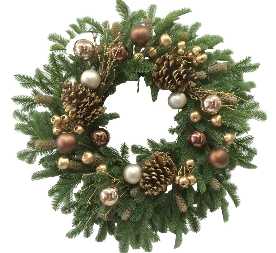 24" BRONZE GOLD CONE WREATH