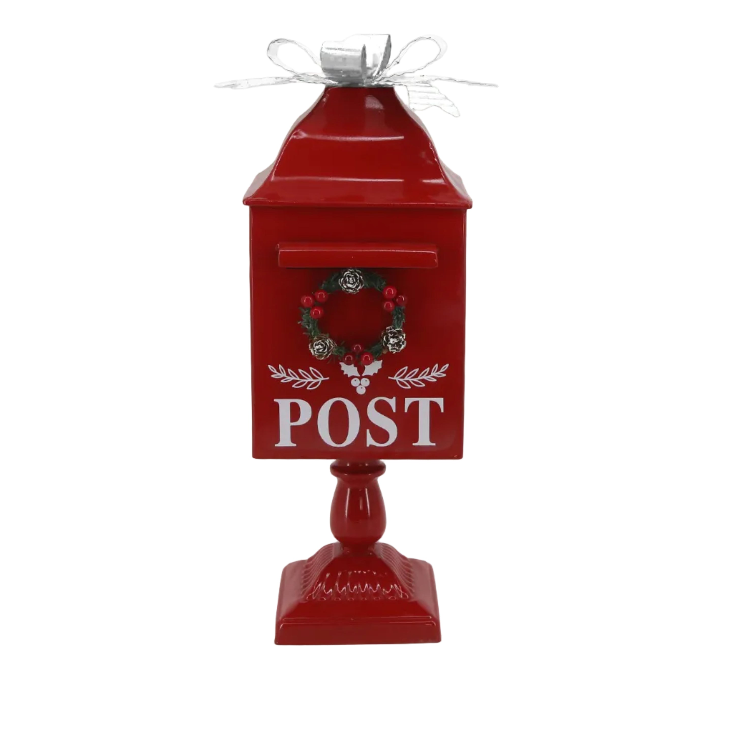 FOOTED MAILBOX W WHITE BOW