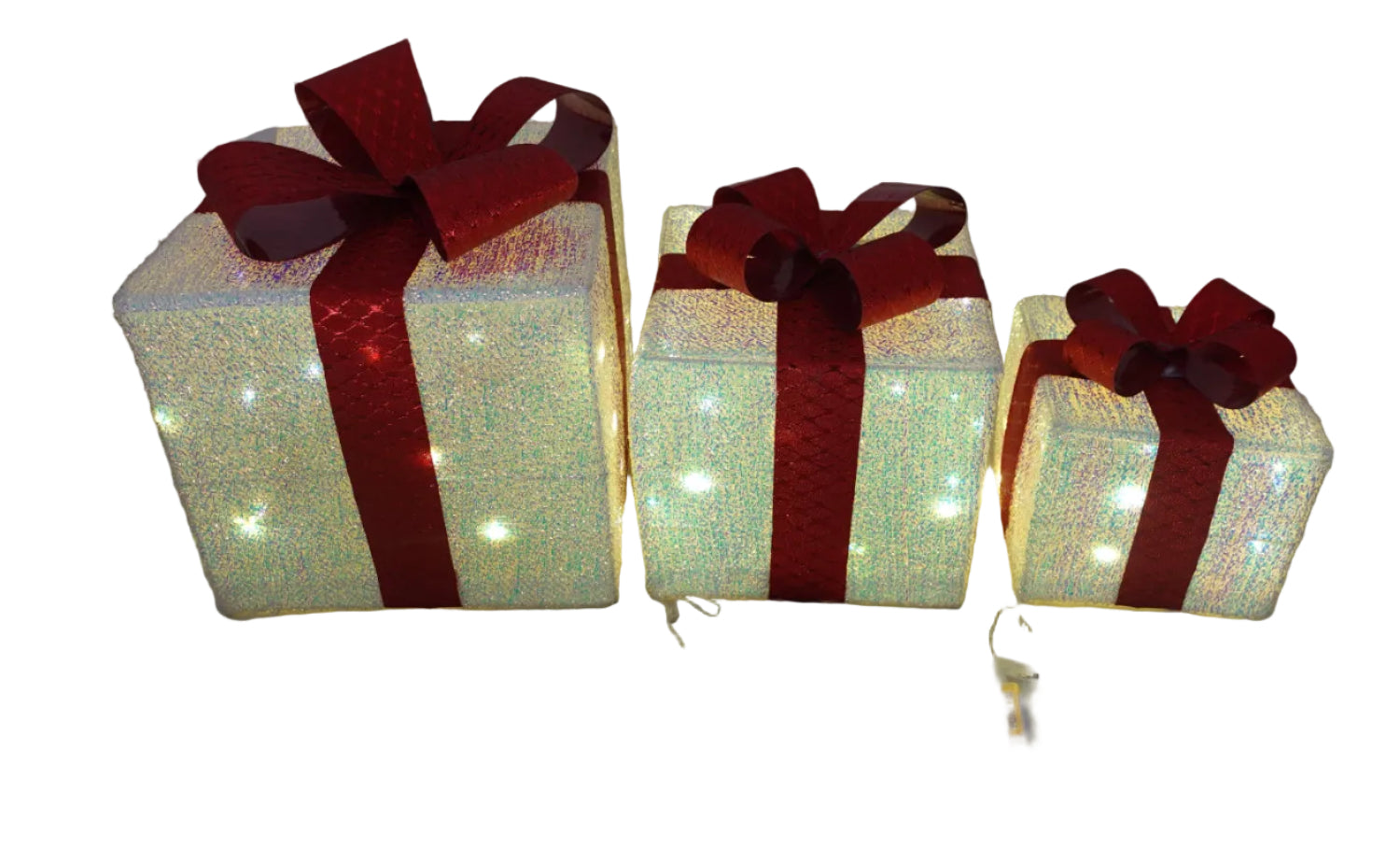 S/3 IRIDES GIFTBOXES W LIGHTS