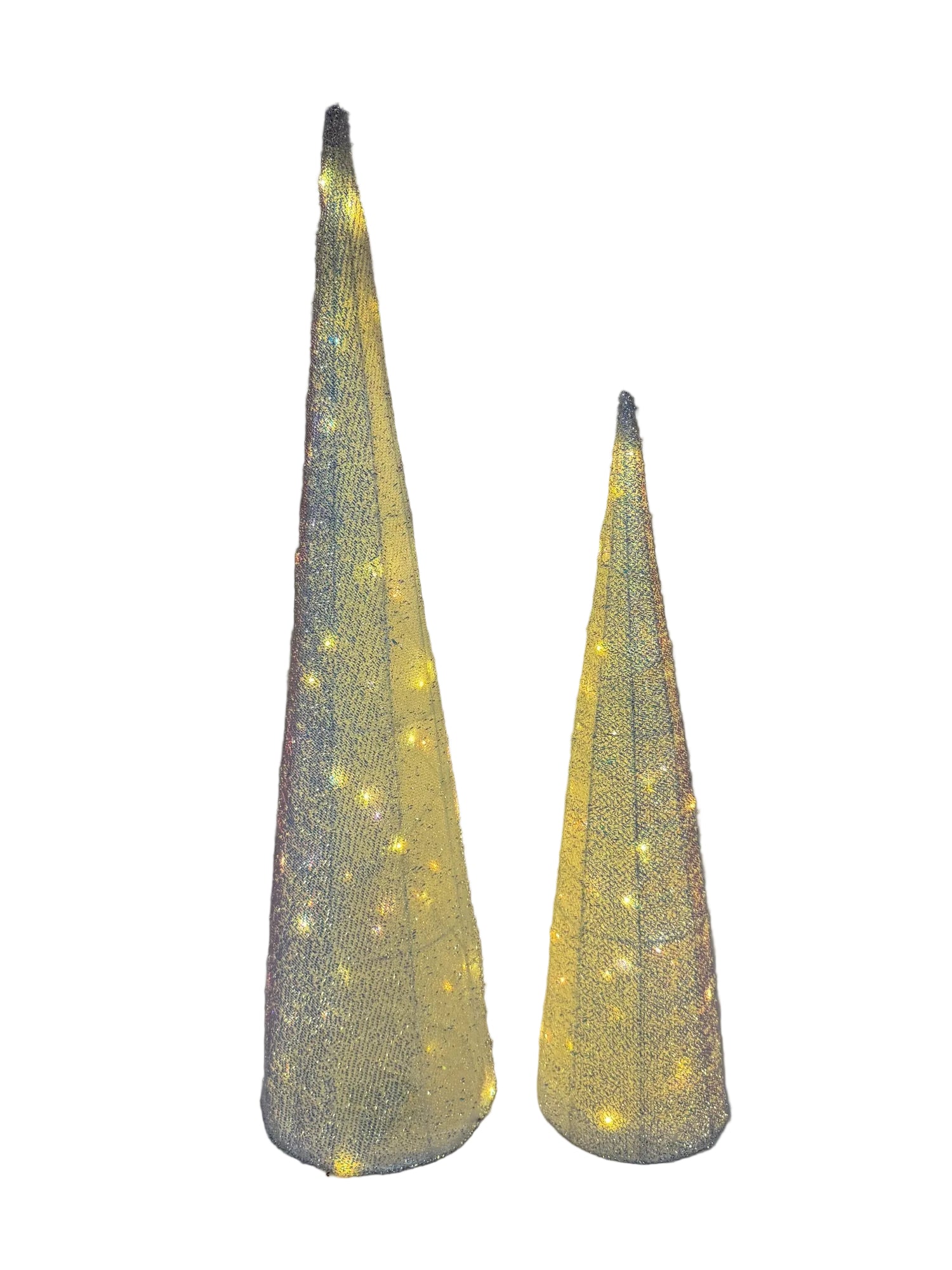 S/2 IRIDES CONE W LIGHTS