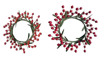S/2 BERRY CANDLE RING