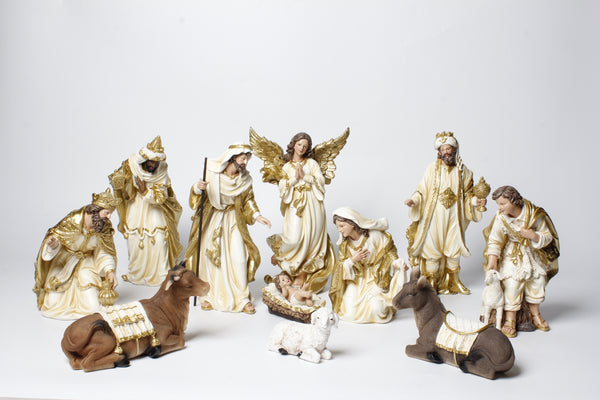 S/11 12" GOLD NATIVITY SET