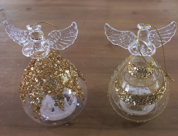 S/2 GOLD CRUSTED ANGELS