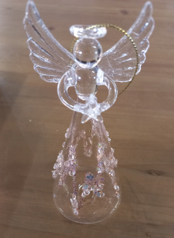 ANGEL WITH PINK BEADS