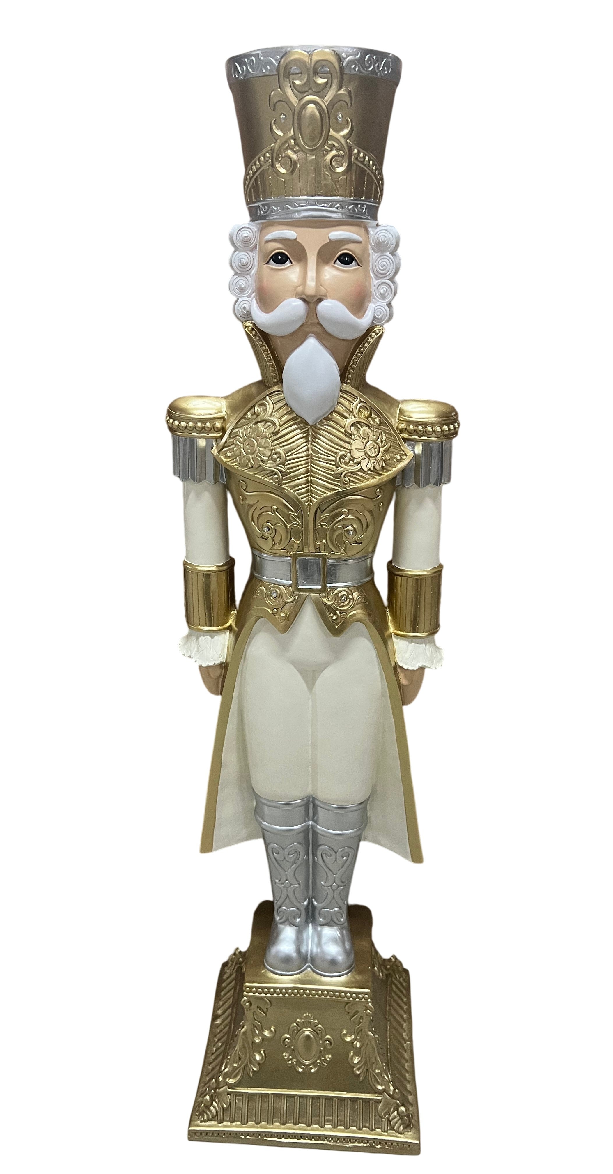 121CM CREAM AND GOLD NUTCRACKER WITH SILVER BOOTS