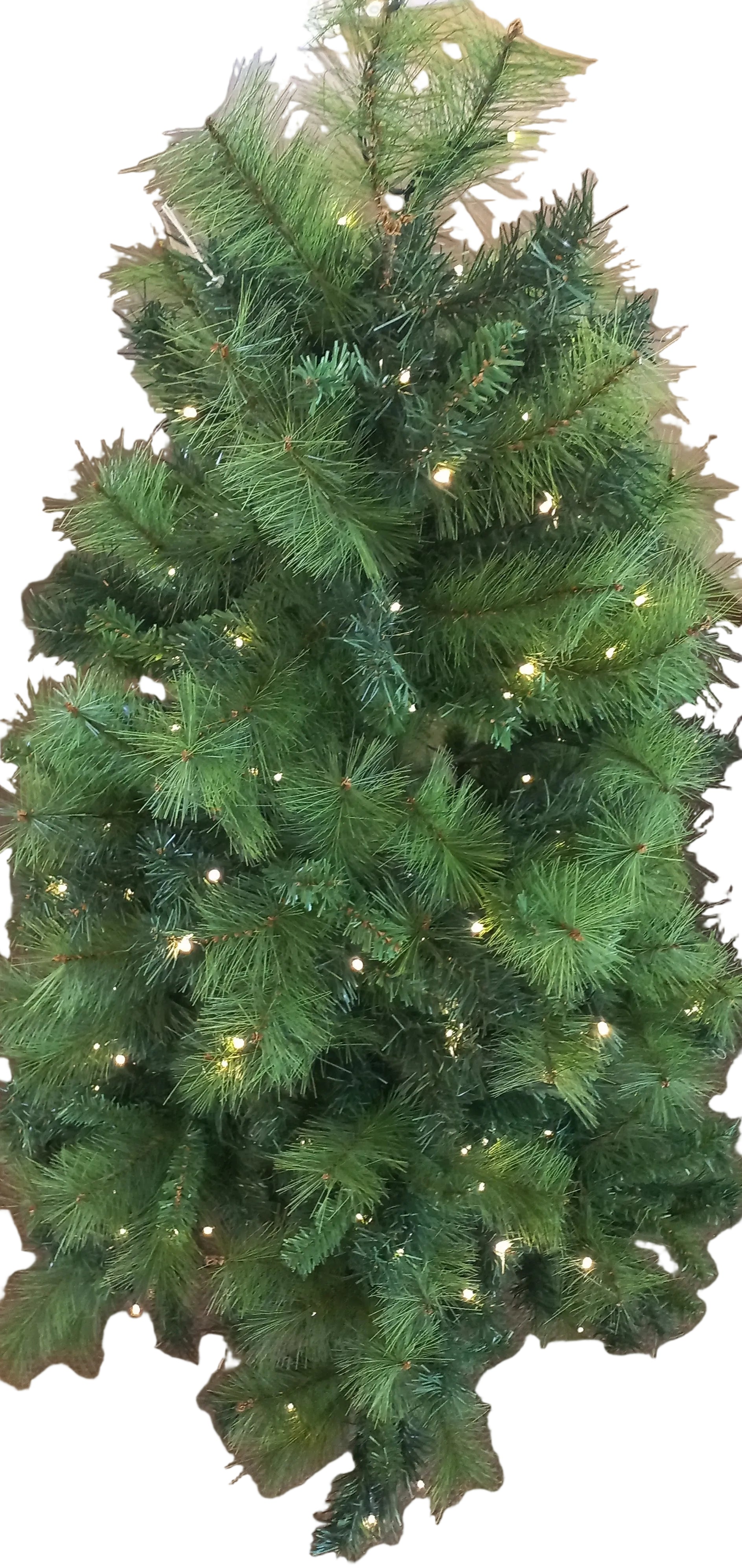 A 5-foot tall artificial Christmas tree with green pine needles and fairy lights.