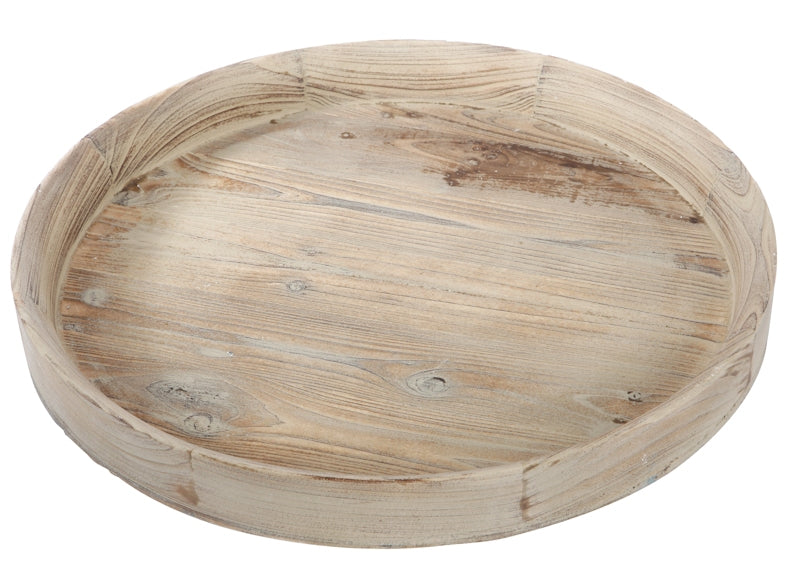 LG ROUND WOOD TRAY