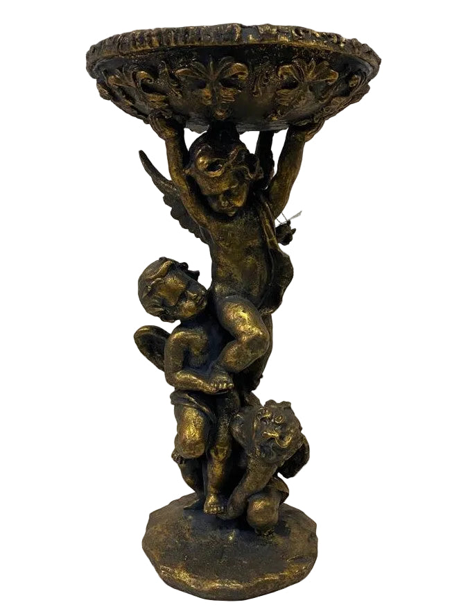 GOLD CHERUB FLOWER STAND
