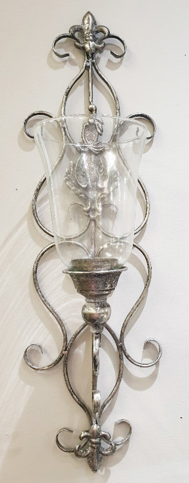 ANTIQ SILVER WALL LANTERN